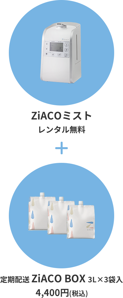 ZiACOミストとのセット使いで空間除菌・消臭